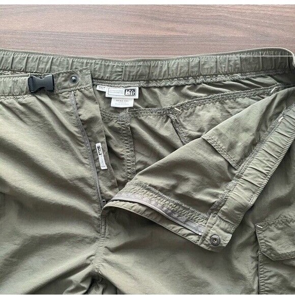 REI Co-op Sahara Convertible Pants Mens XXL 32L Green Nylon UPF - Picture 4 of 10